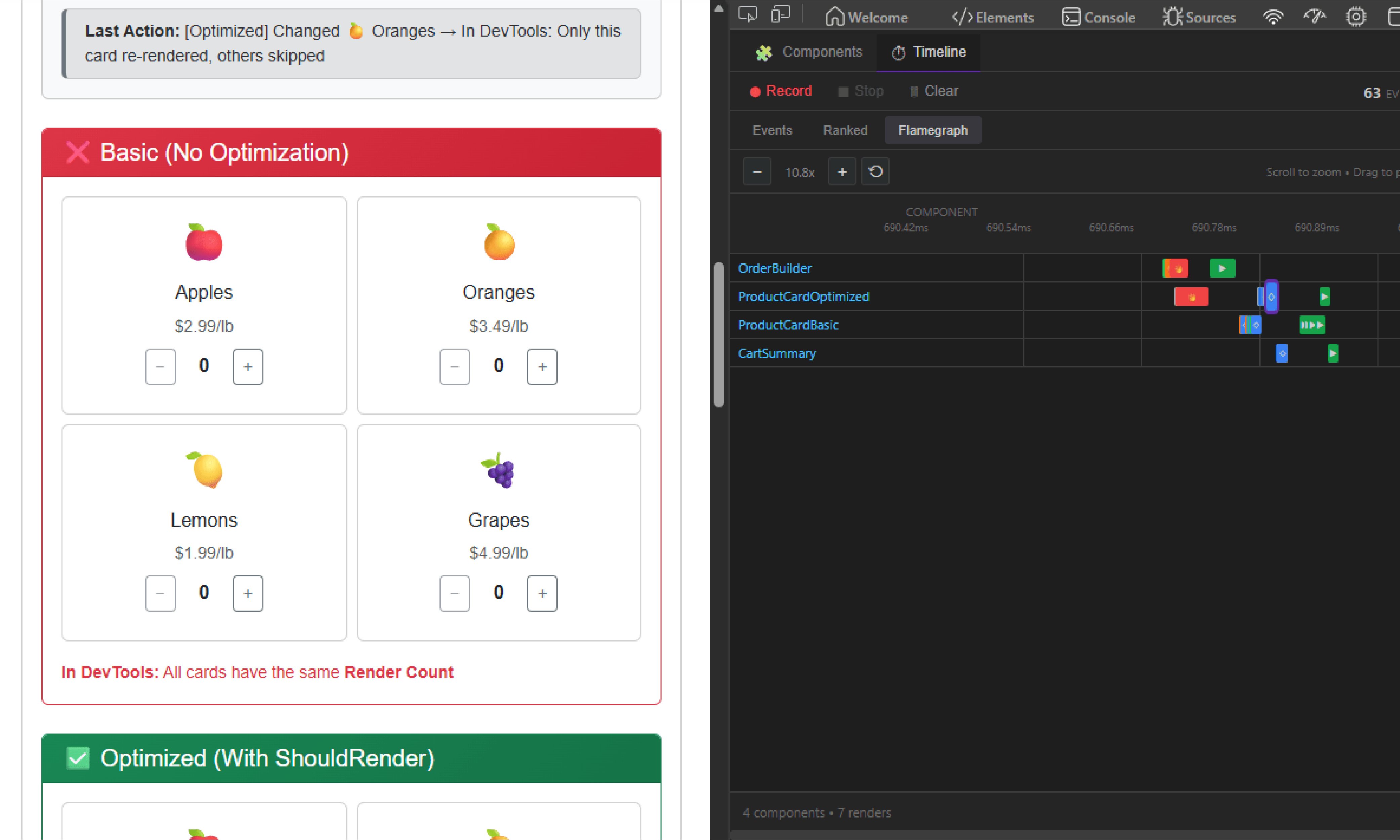 Timeline Profiler with flamegraph visualization